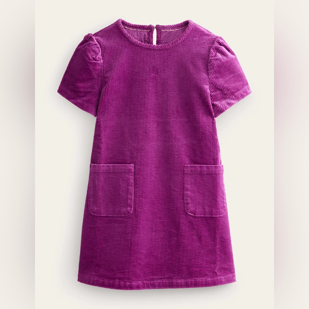 Mini Boden Cord Shift Dress in Chrysanthemum Purple Size 7/8